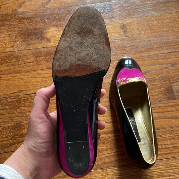 Vintage Helene Arpels Purple, Gold and Black Wedges - Picture 6 of 8